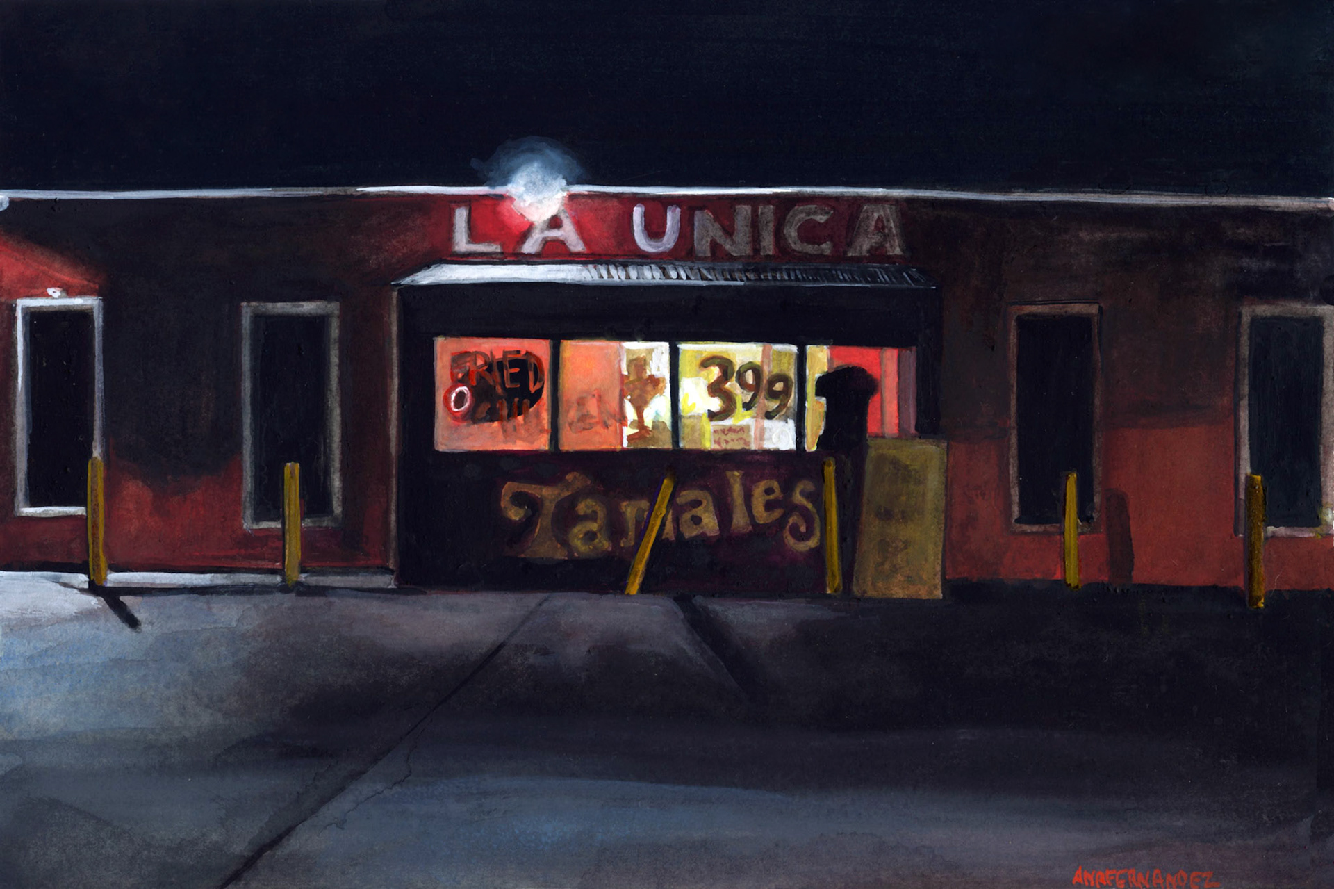 "La Unica" (2017) Watercolor & Gouache on paper, 12 x 9 inches