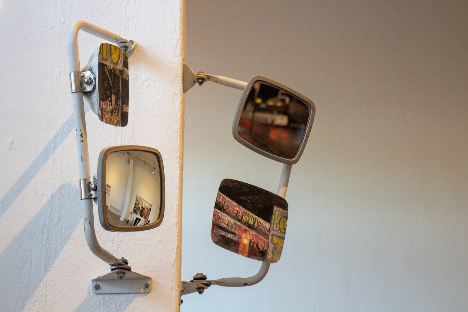 "Rearview" (2018) Fresco & Found Object