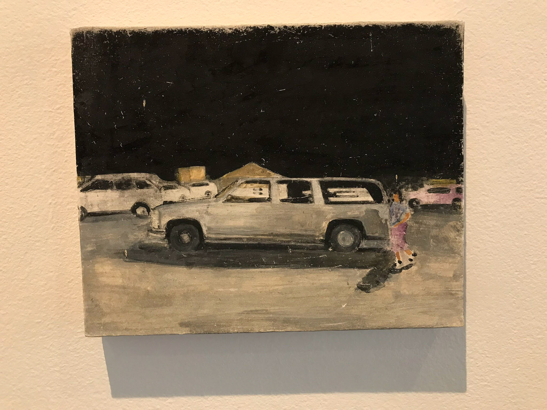 "HEB at Night" (2018) Egg Tempera on Panel, 12 x 9 inches
