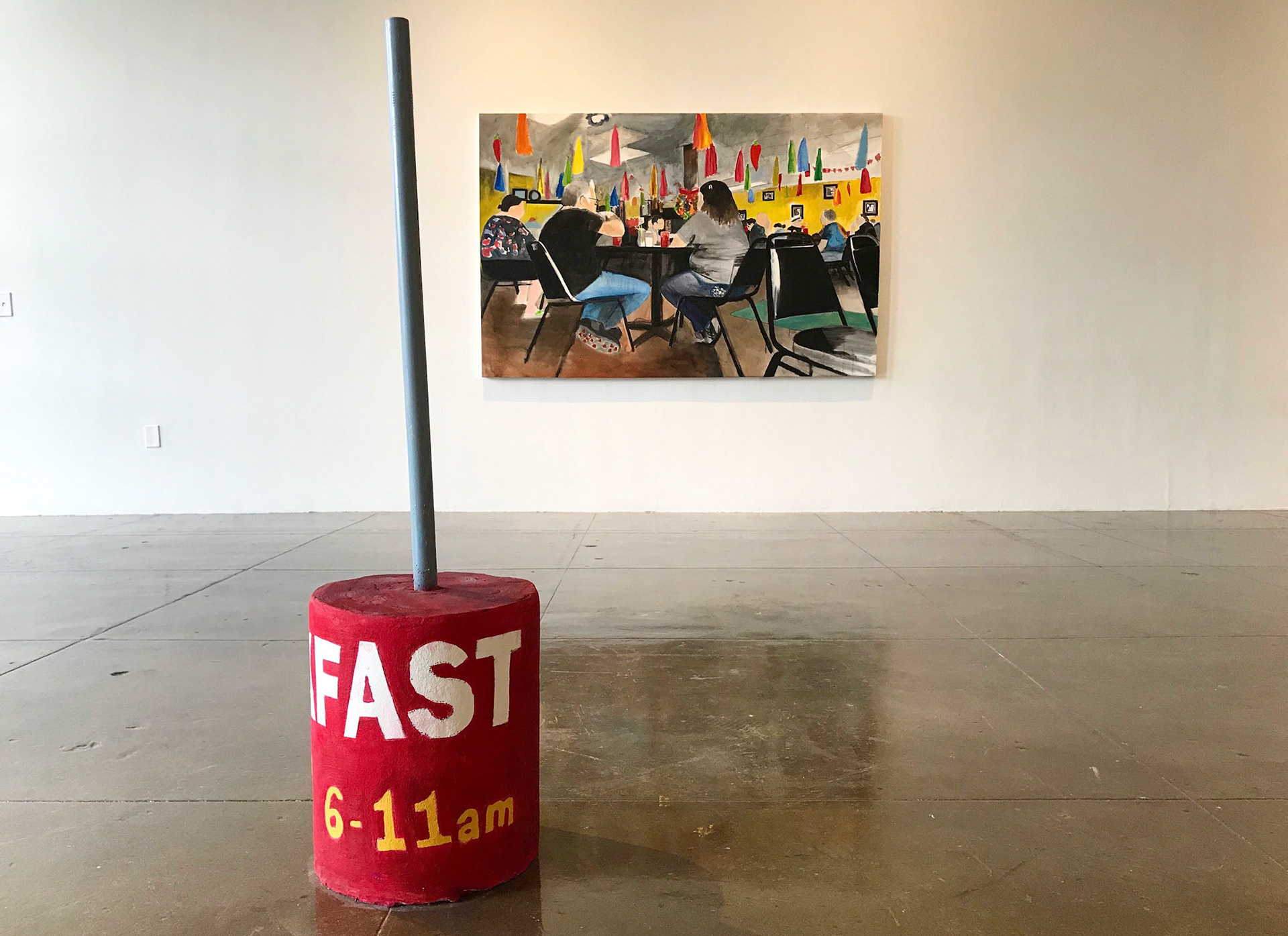 "Angel's Restaurant" (2018) Oil on Canvas, 96 x 54 inches 