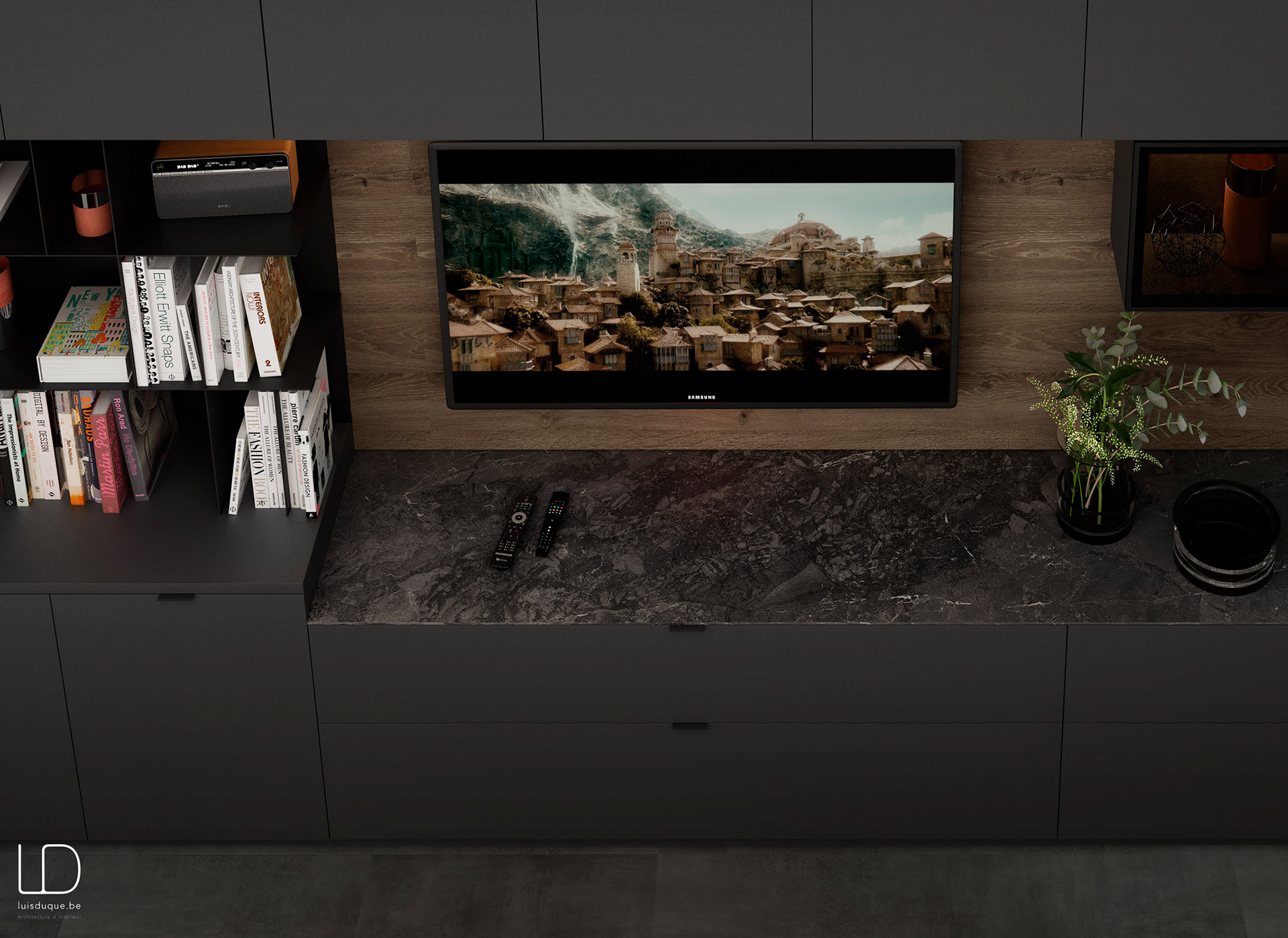 Projet de salon et bureau intégré