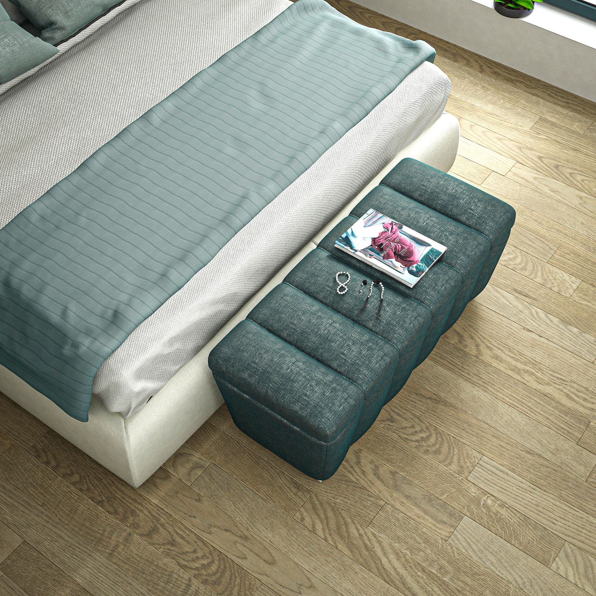 Banc-coffre, avec espace de rangement