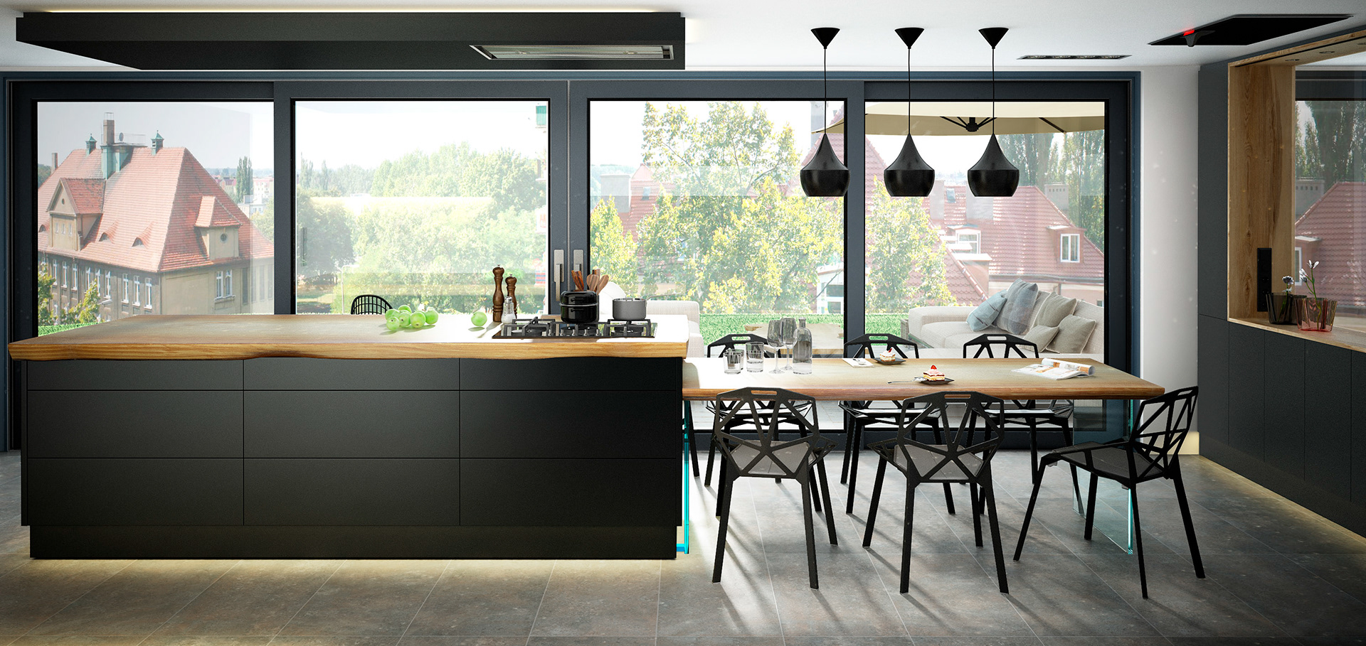 Bois massif et MDF laqué