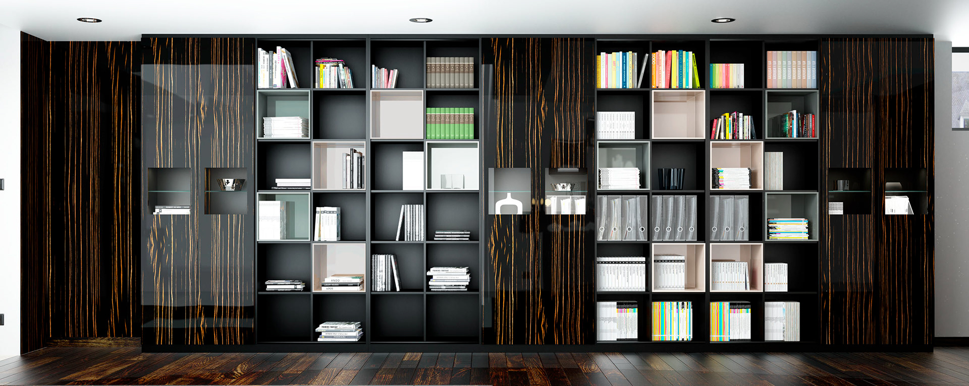 Mobilier en ébène/MDF laqué noir mat