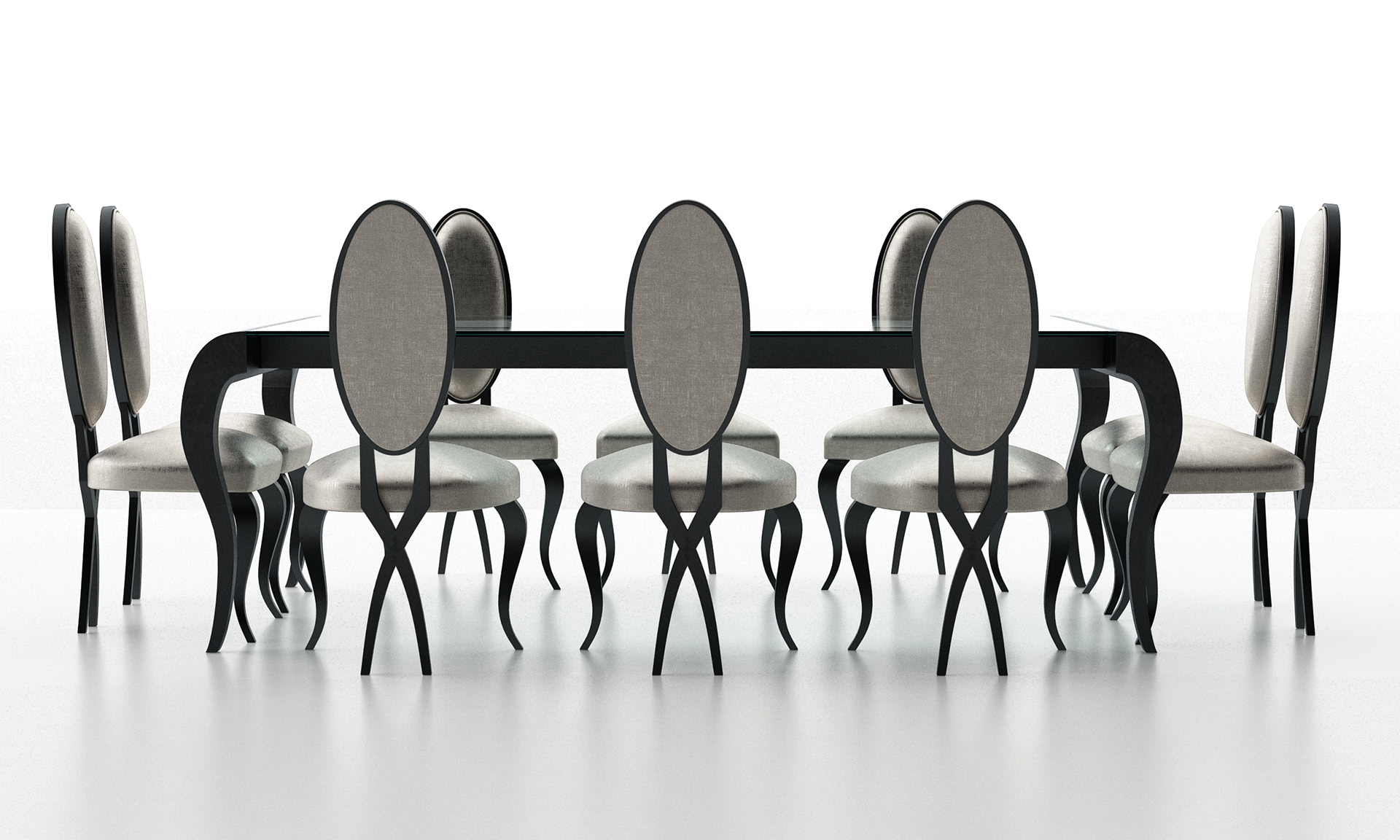 Table sur mesure/Chaises de catalogue (tissu personnalisé)