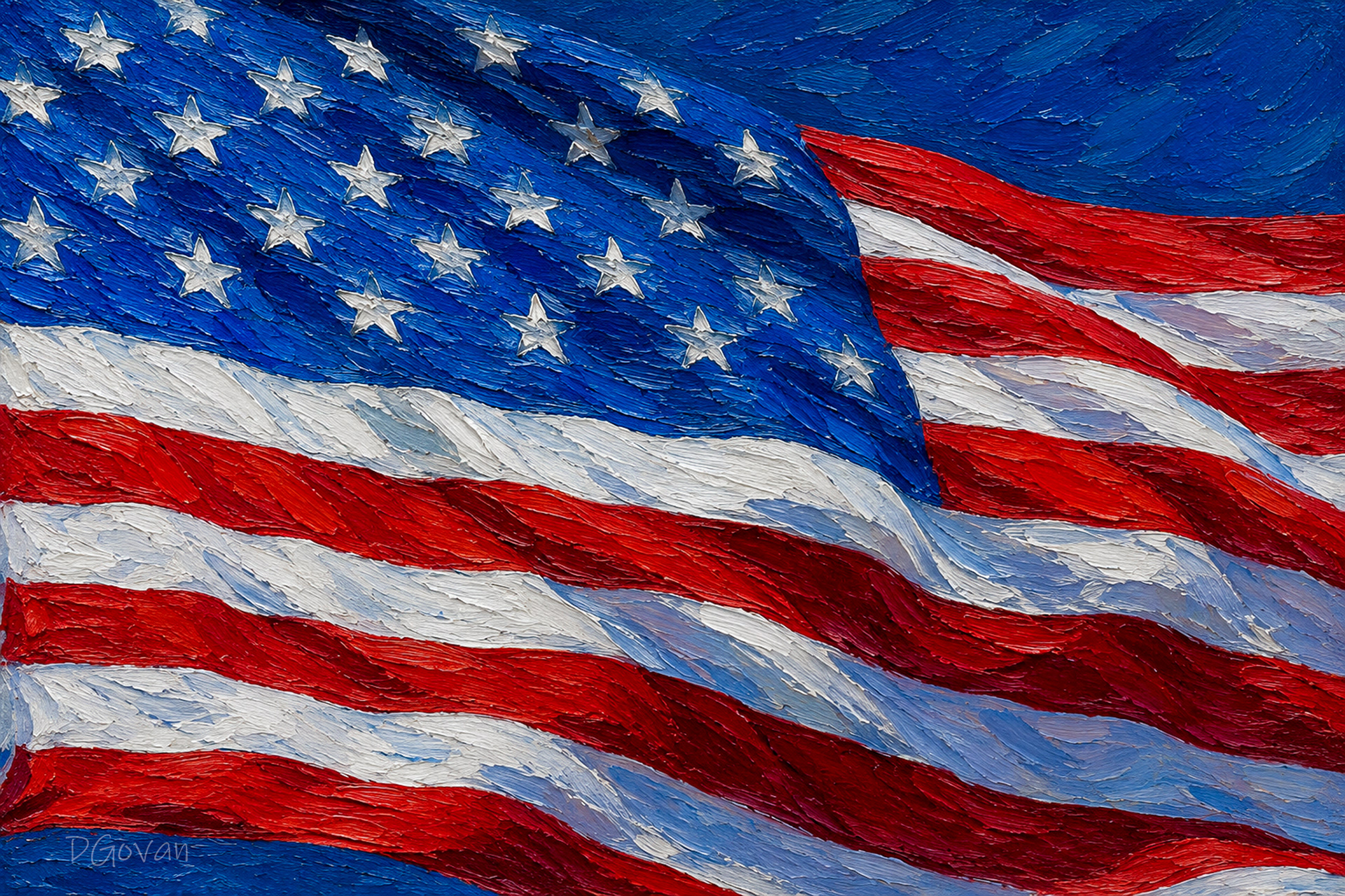 Stars and Stripes Waving