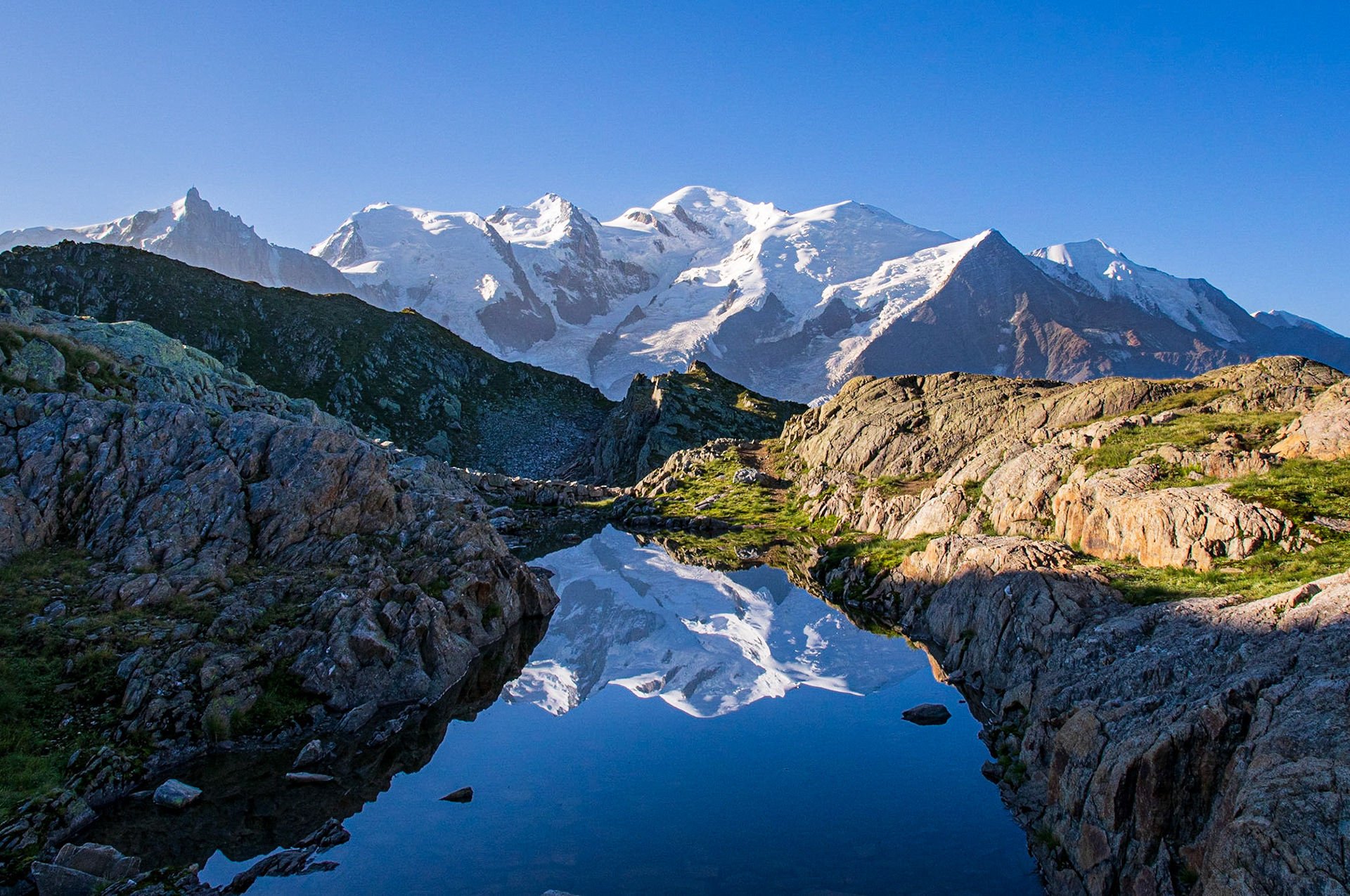 View of Mont Blanc from near Le Brévent.  France, 2324m.