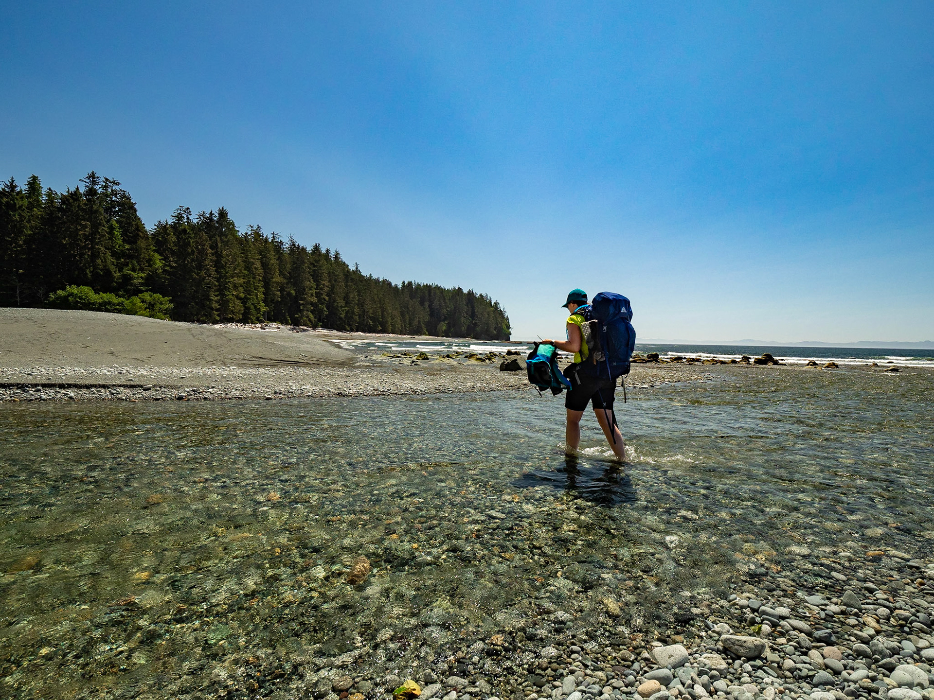 Crossing Walbran Creek, West Coast Trail, Pacific Rim National Park