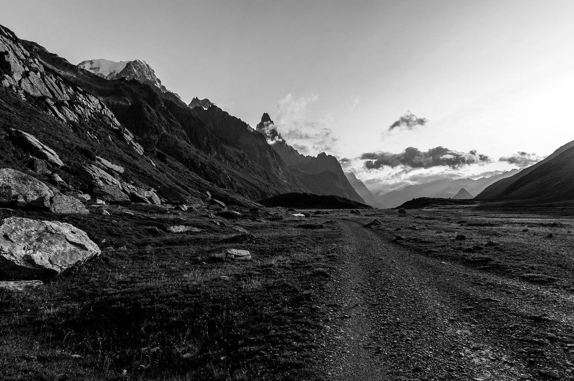The road to Col de la Seigne, Italy.