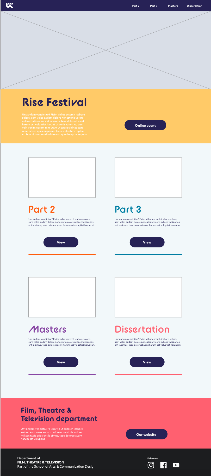 Website template (homepage): light mode