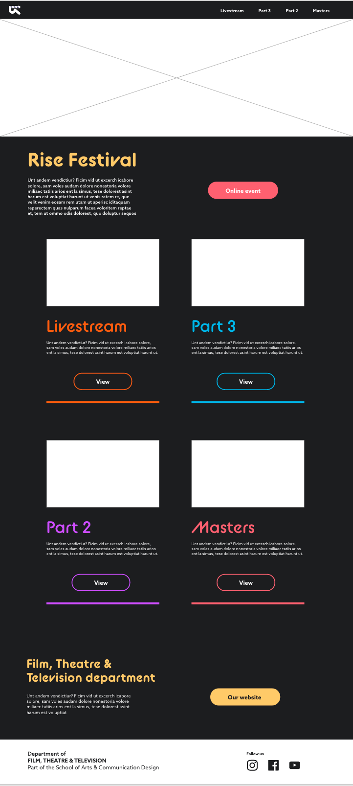 Website template (homepage): dark mode