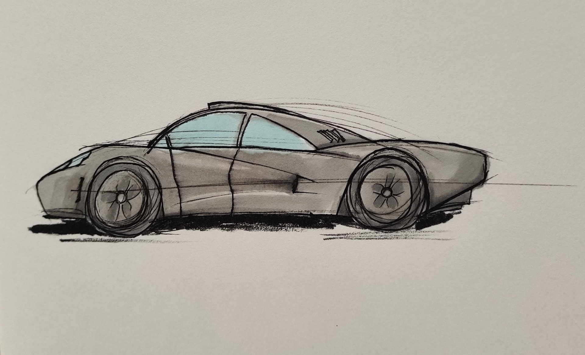 Concept sketch of a sports car