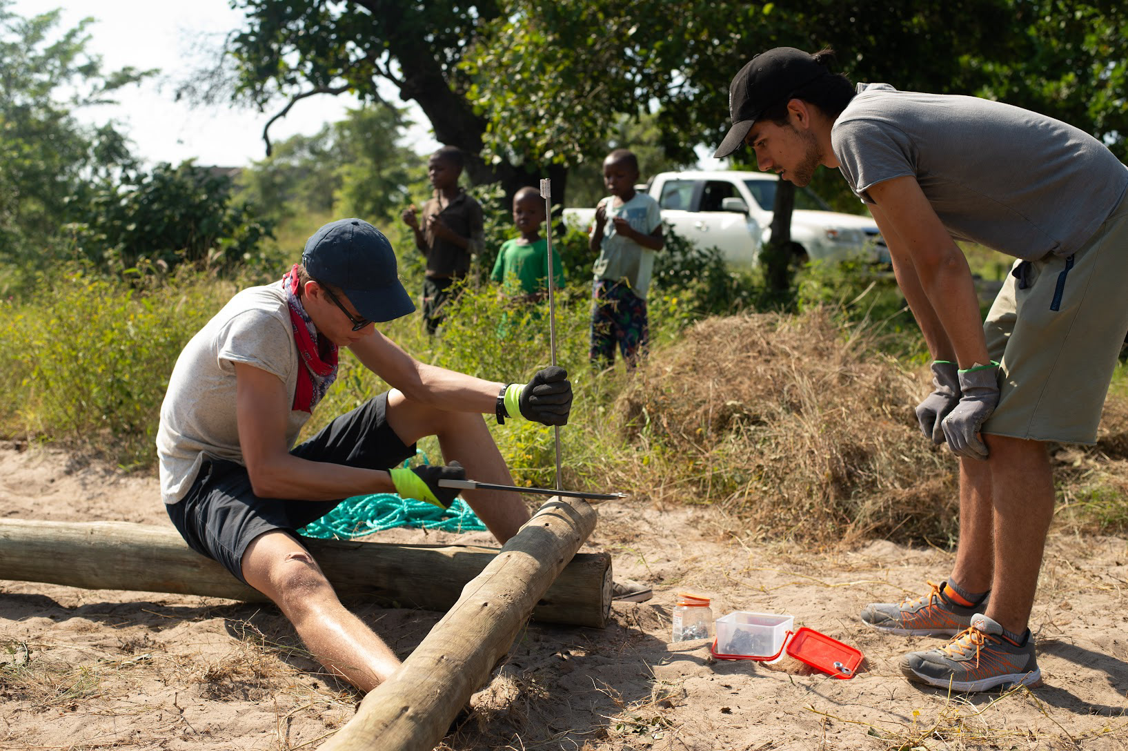 Me and a friend working on a community center in Mozambique