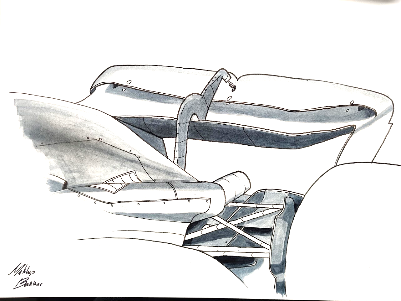 Sketch of the rear of a Formula 1 car