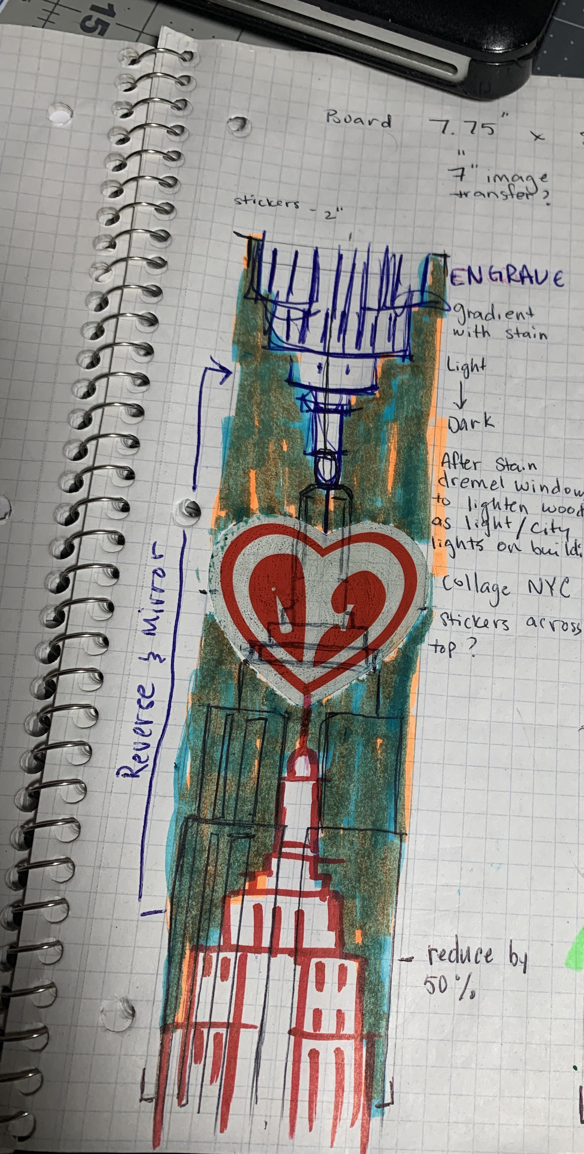 initial design sketch and notes 