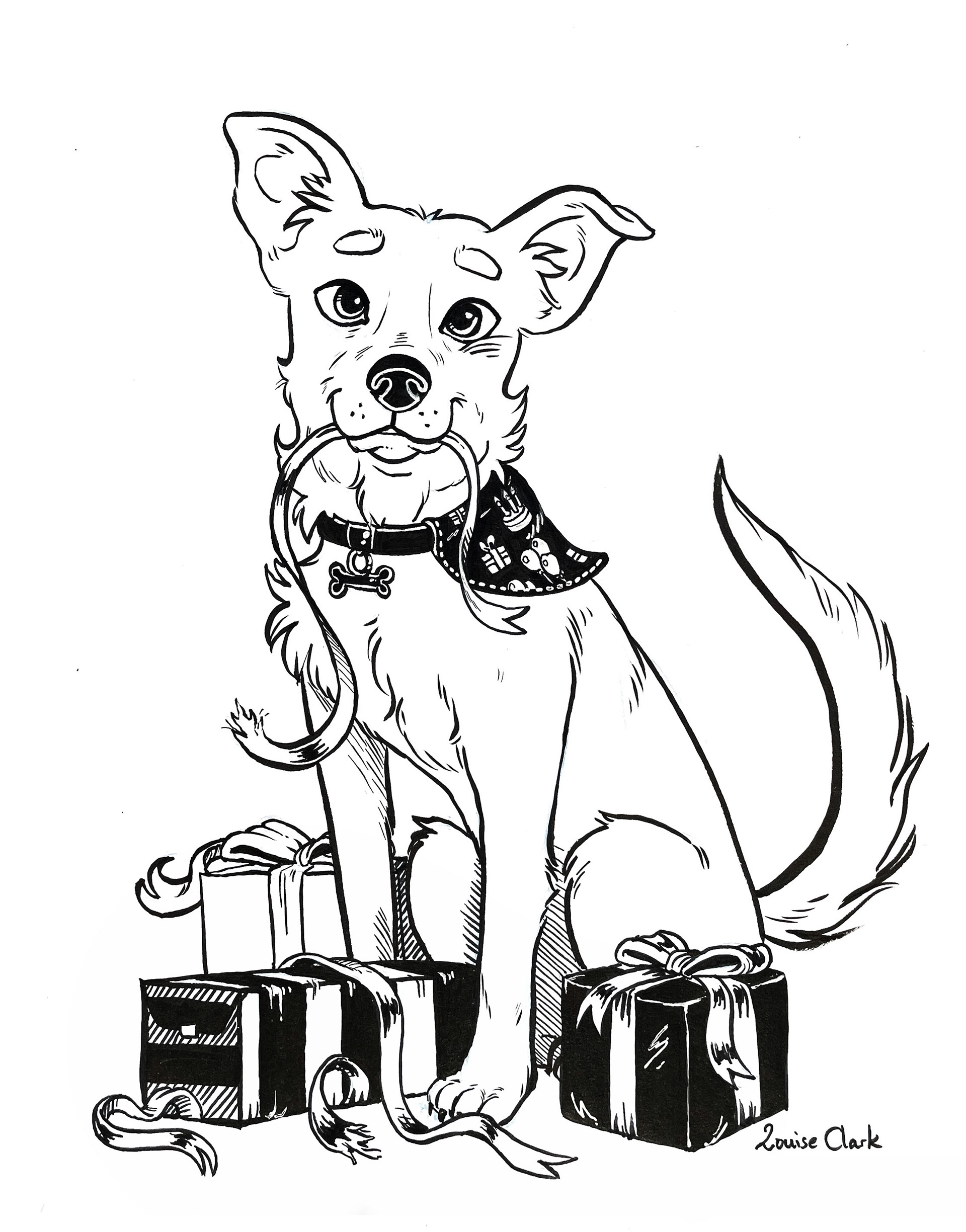 Traditionel illustration, blæk.