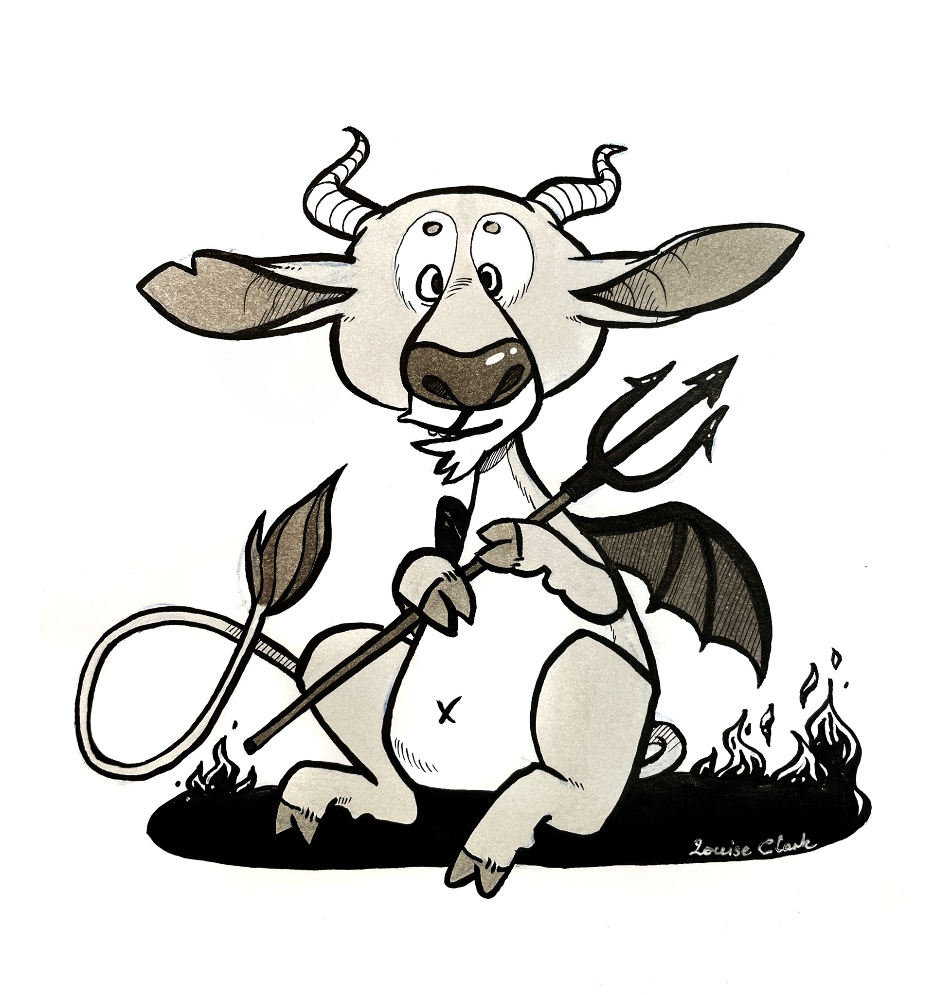 Traditionel illustration, blæk.