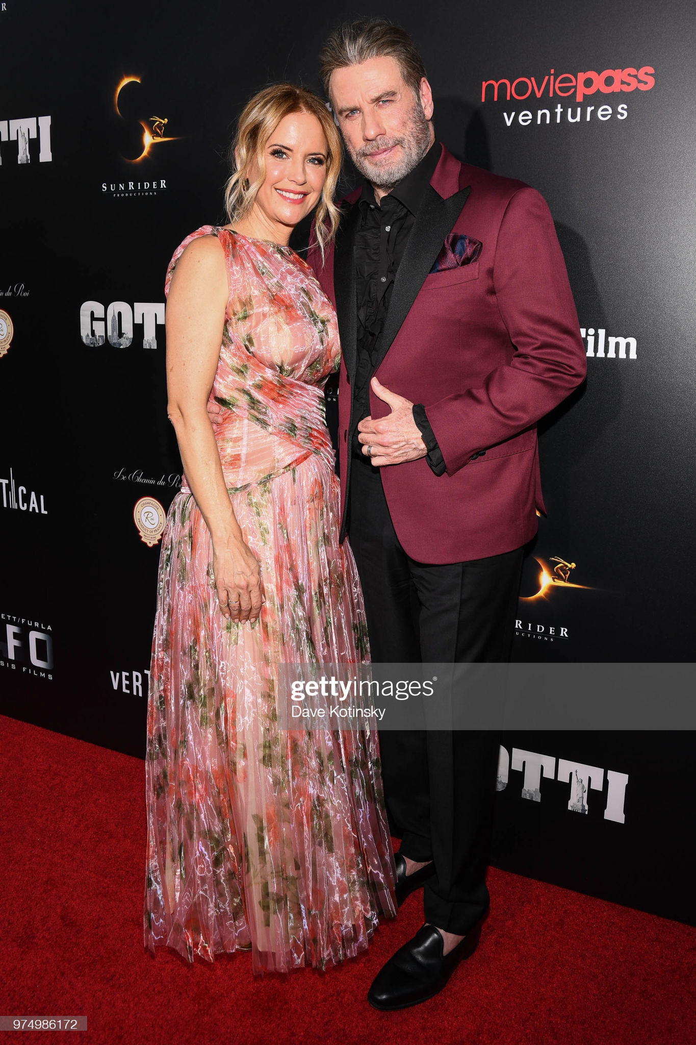 Kelly Preston and John Travolta attend the New York premiere of Gotti starring John Travolta, in theaters June 15, 2018 on June 14, 2018. (Photo by Dave Kotinsky/Getty Images for The "Gotti" Film)