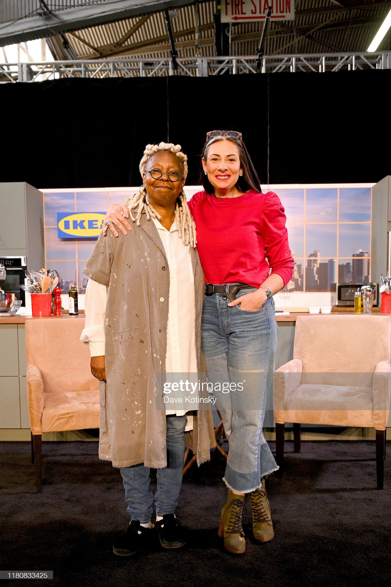 Whoopi Goldberg and Stacy London pose during the Grand Tasting presented by ShopRite featuring Culinary Demonstrations at The IKEA Kitchen presented by Capital One at Pier 94 on October 13, 2019 in New York City. (Photo by Dave Kotinsky/Getty Images for NYCWFF)