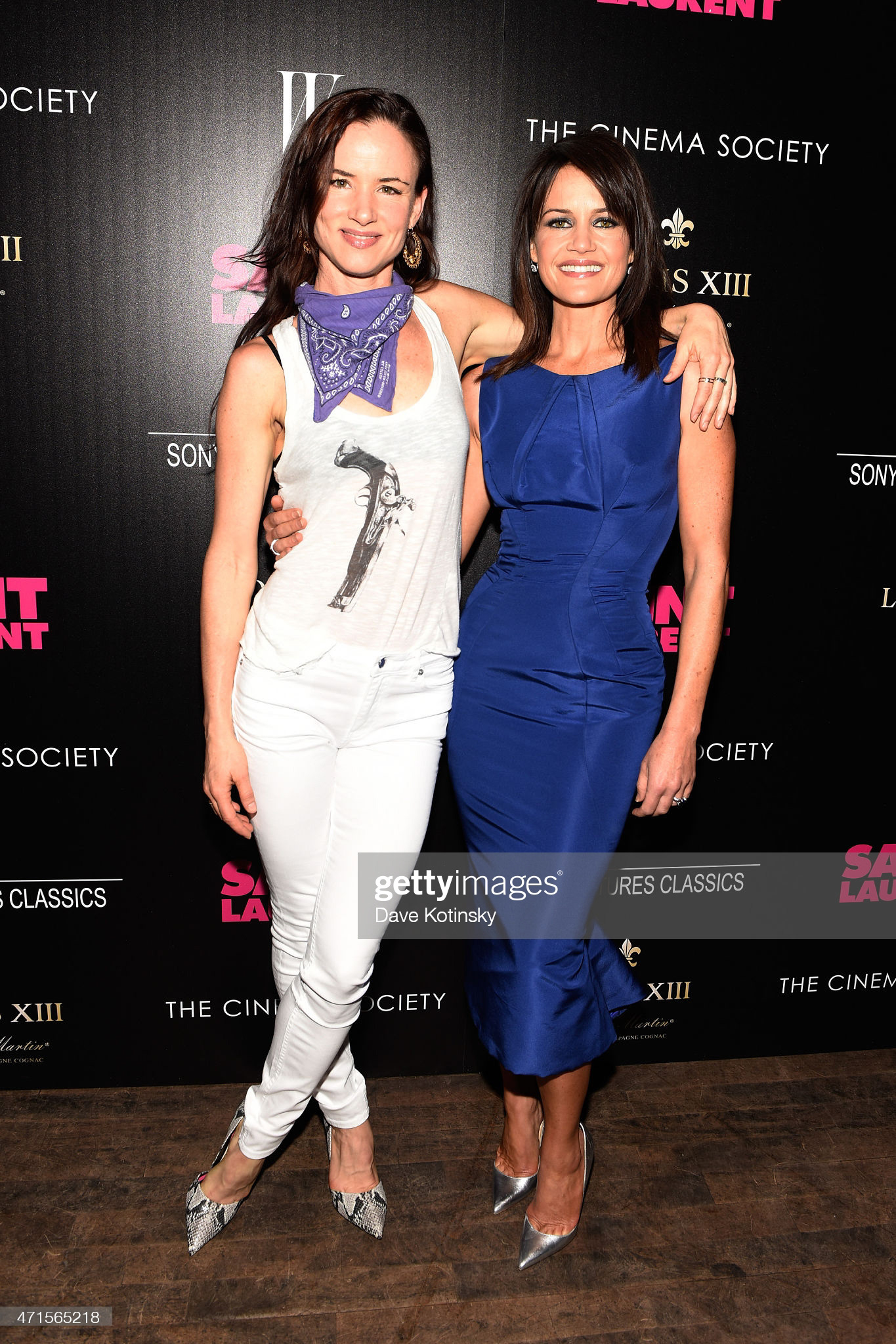 Juliette Lewis (L) and Carla Gugino attend Sony Pictures Classics' screening of "Saint Laurent" hosted by The Cinema Society with Louis XII Cognac and W Magazine at the Tribeca Grand Hotel on April 29, 2015 in New York City. (Photo by Dave Kotinsky/Getty Images)