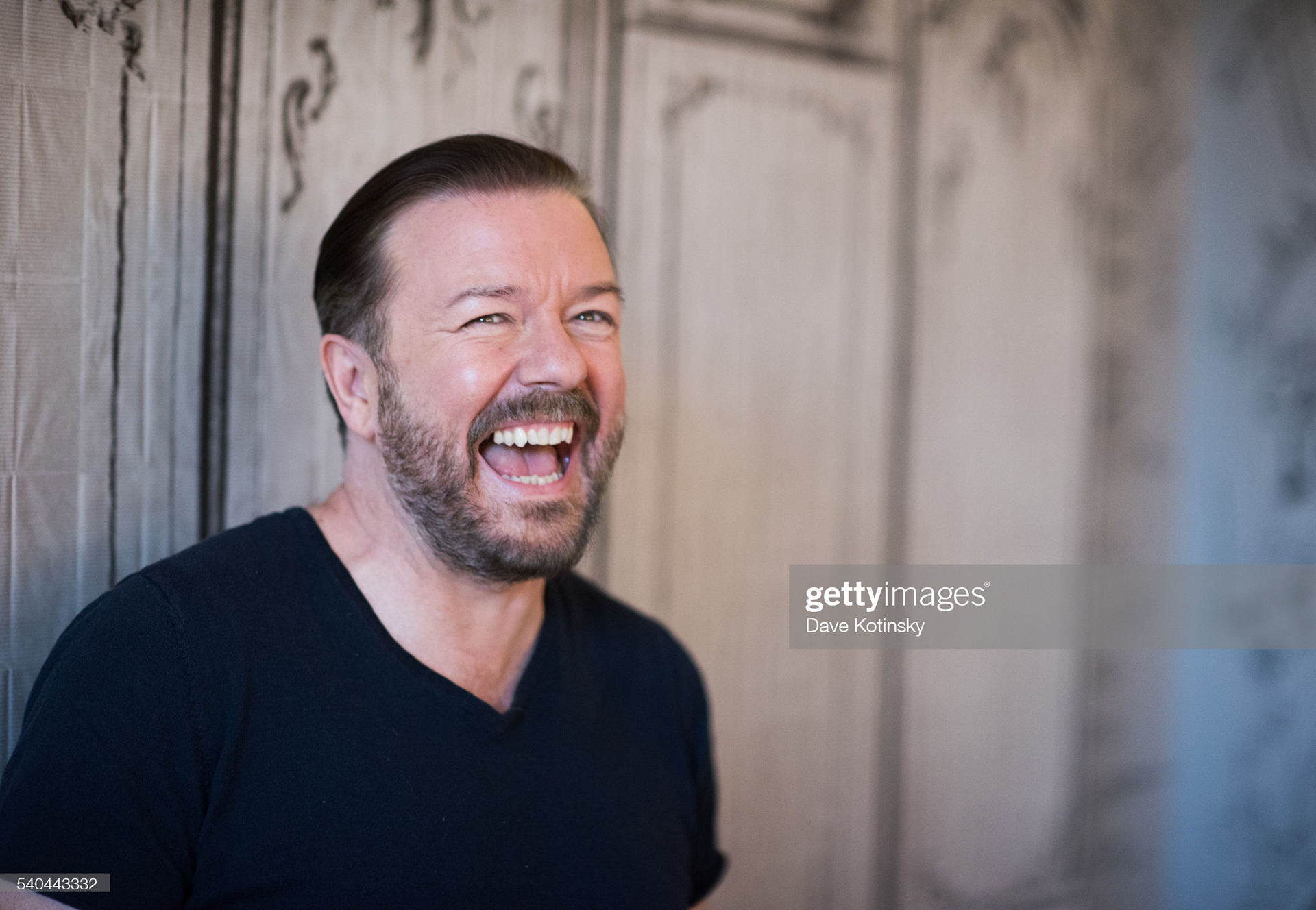Ricky Gervais arrives at AOL Build Speaker Series to discuss 'Special Correspondents' at AOL Studios In New York on June 15, 2016 in New York City. (Photo by Dave Kotinsky/Getty Images)