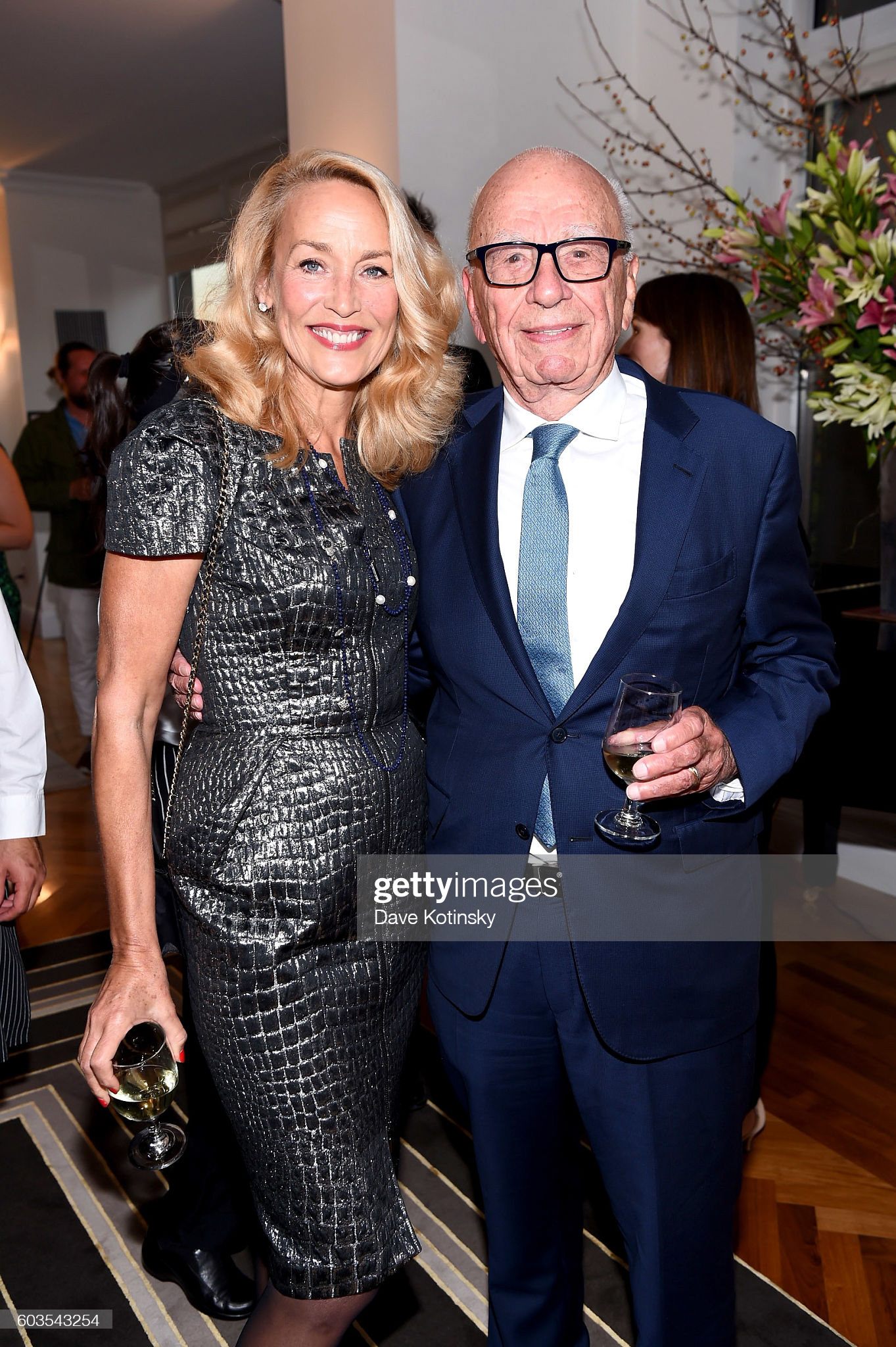  Jerry Hall and Rupert Murdoch celebrate www.Vogue-Century.com with Genesis Publications, Alexandra Shulman of British Vogue, and The GREAT Britain Campaign at the British Residence on September 12, 2016 in New York City. (Photo by Dave Kotinsky/Getty Images for Genesis Publications)