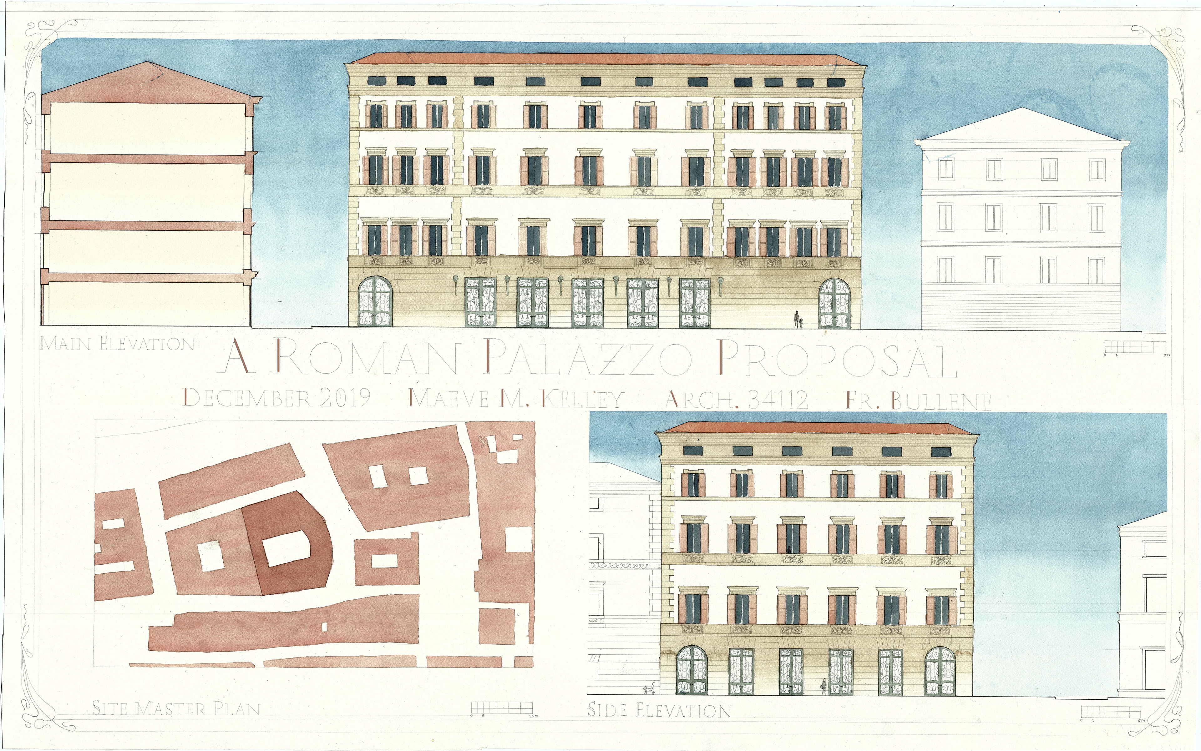 Main Elevations and Nolli-Style Masterplan