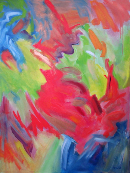 Shadow in a Pool of  Water, acrylic on canvas, 40 x 30 in