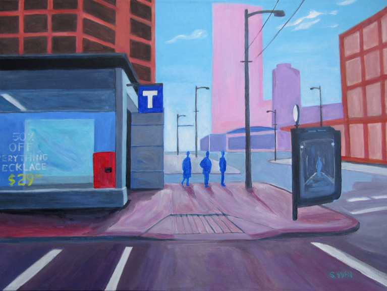 Station, acrylic on canvas, 18 x 24 in, prints available