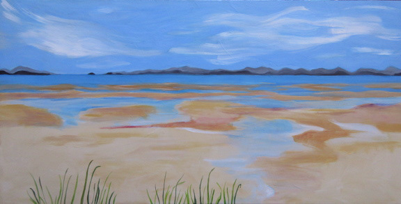 Parksville Beach, acrylic on canvas, 18 x 36 in, prints available