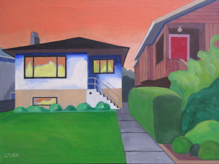 Orange Sky, acrylic on canvas, 18 x 24 in, available