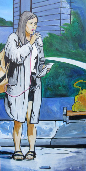 Soda, acrylic on canvas, 36 x 18 in,  prints available