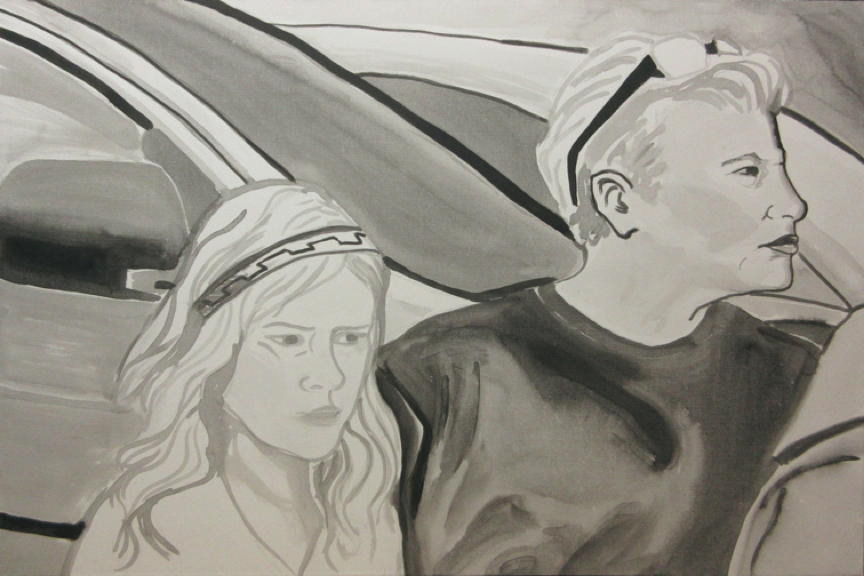 Parking Lot, acrylic on canvas, 24 x 36 in, prints available