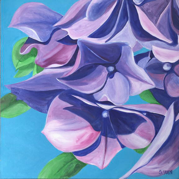 Purple Petals, acrylic on canvas, 24 x 24 in, prints available