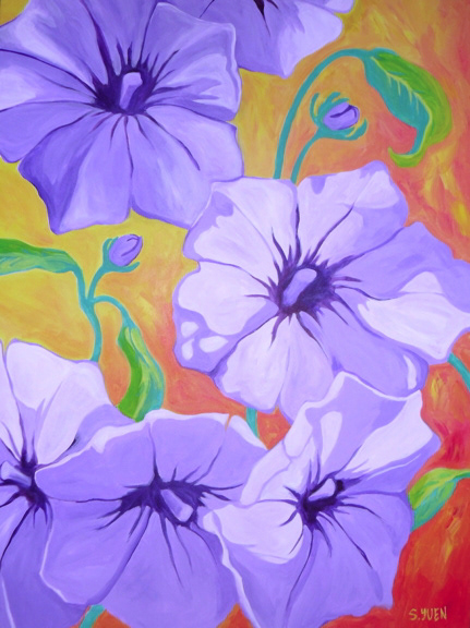Flower Power, acrylic on canvas 48 x 36 in, available
