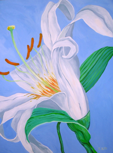 Lily, acrylic on canvas, 48 x 36 in, prints available
