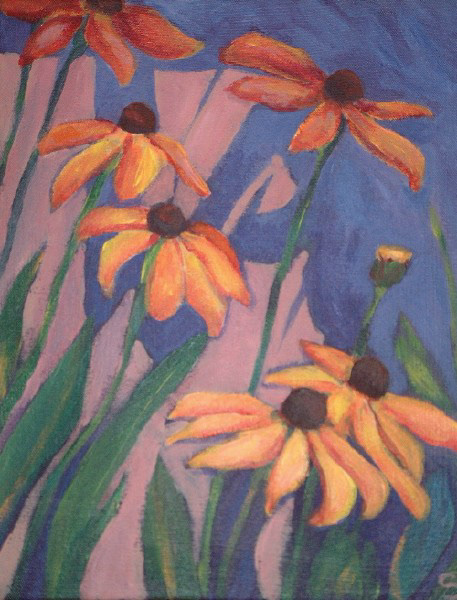 Garden, acrylic on canvas, 14 x 11 in, available