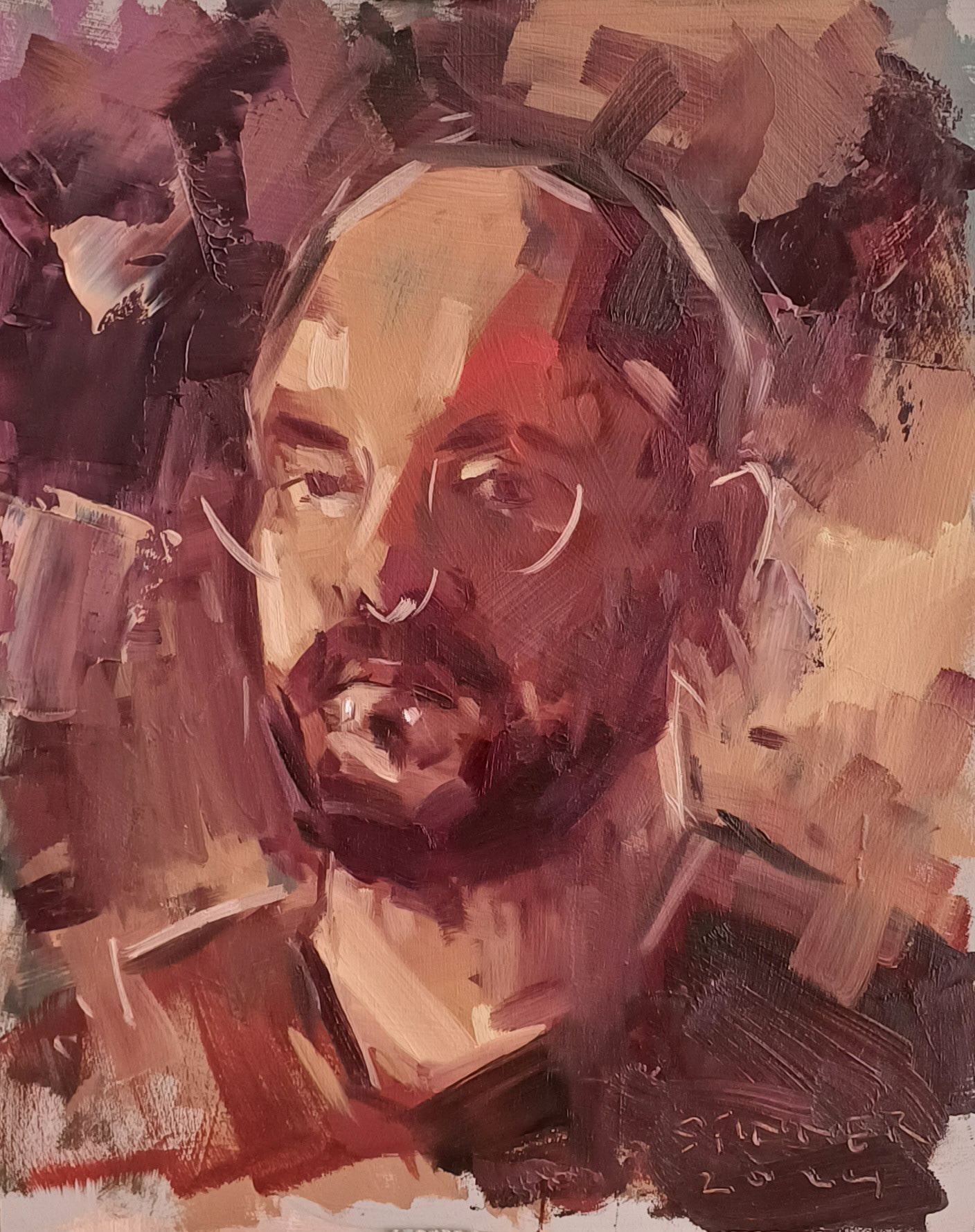 Selfportrait / 2024 / 24x30 cm / Oil on HDF
