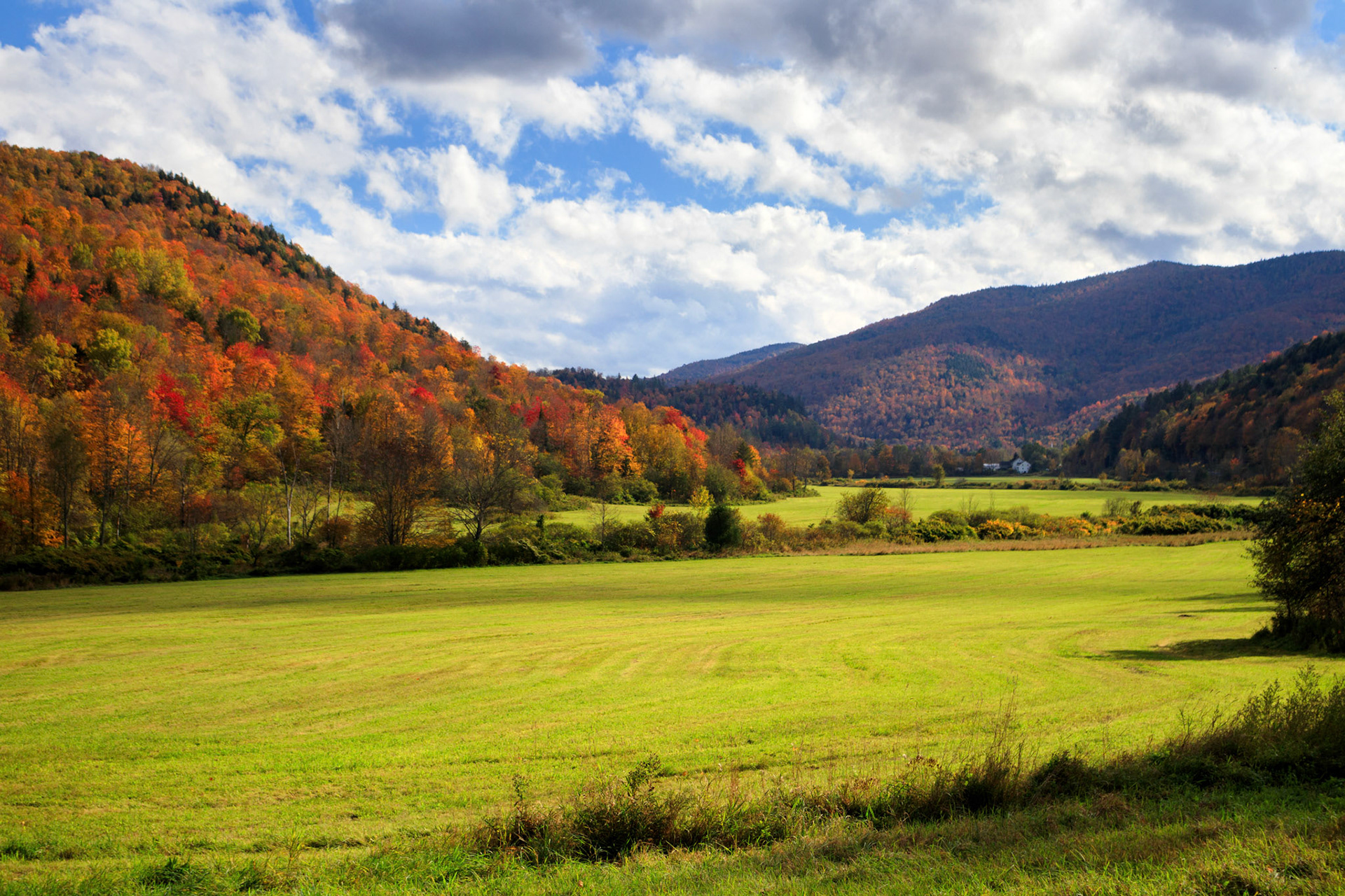 Fall colors over the White River Valley, Hancock, Vermont