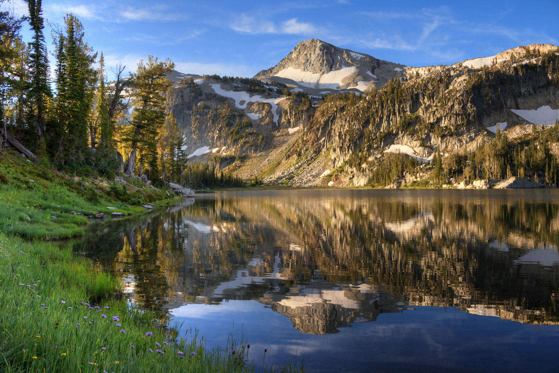 Morning light on Eagle Cap from Mirror Lake, Eagle Cap Wilderness, Oregon