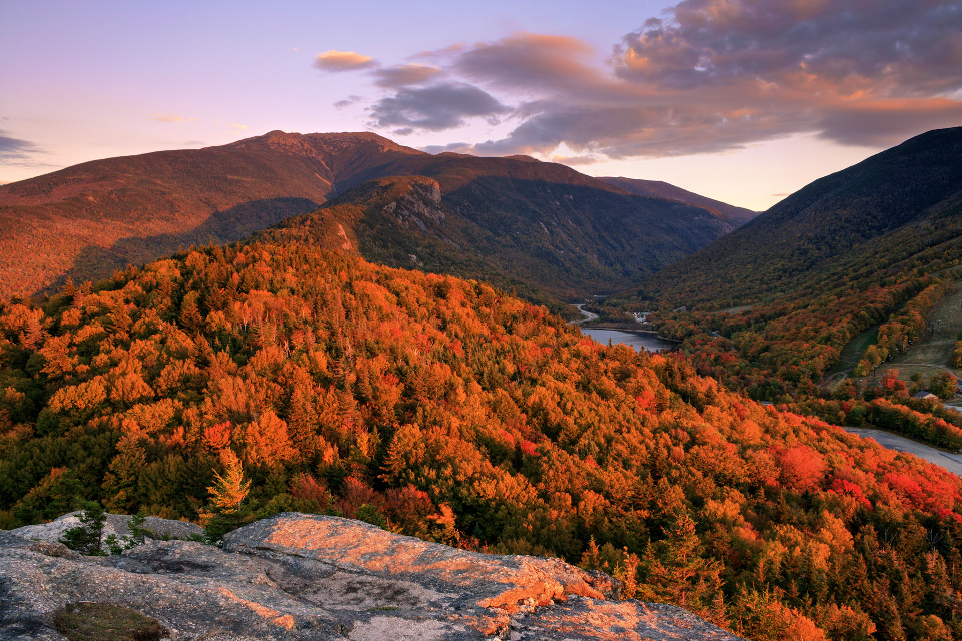 Sunset on Mount Lafayette from Bald Mountain, Franconia Notch State Park, New Hampshire