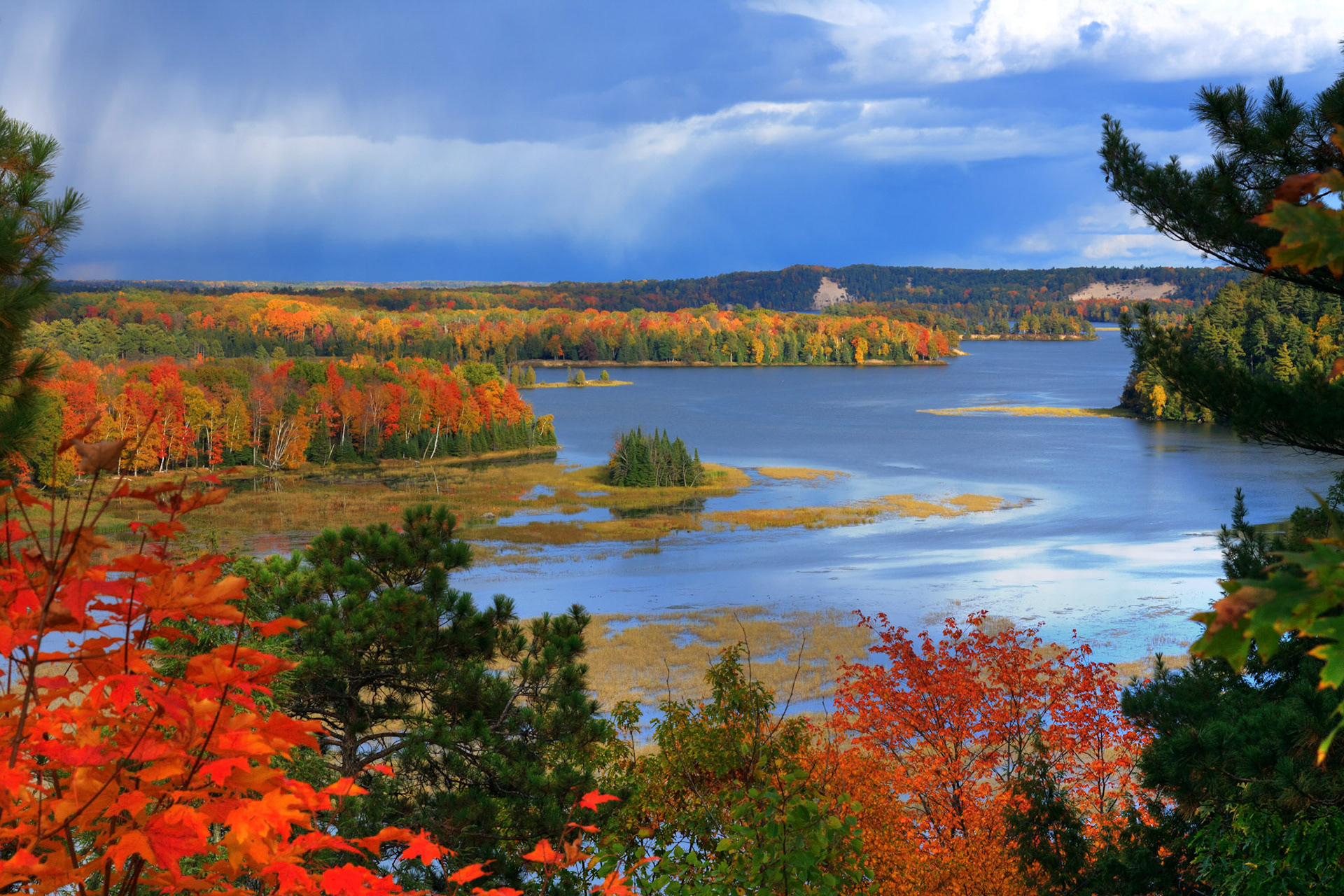 Fall colors along the Au Sable National Scenic River from the Iargo Springs Overlook