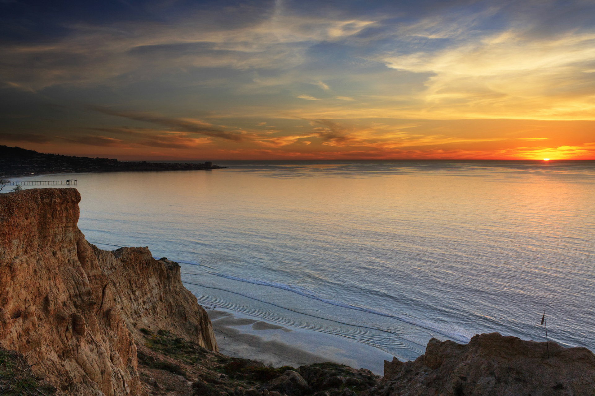 Sunset from the Cliffs of Torrey Pines State Beach, La Jolla, California