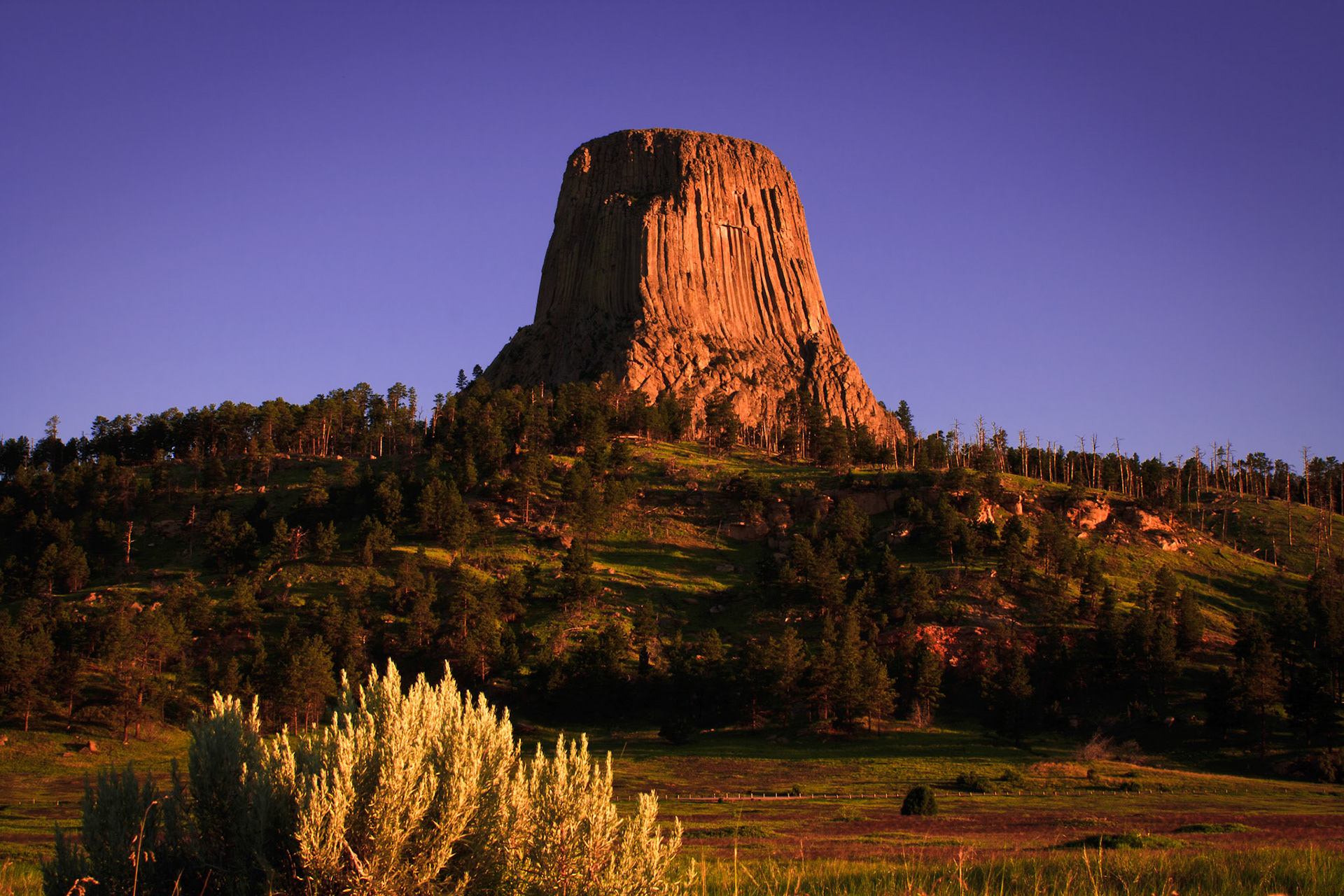 Devils Tower at sunrise, Wyoming