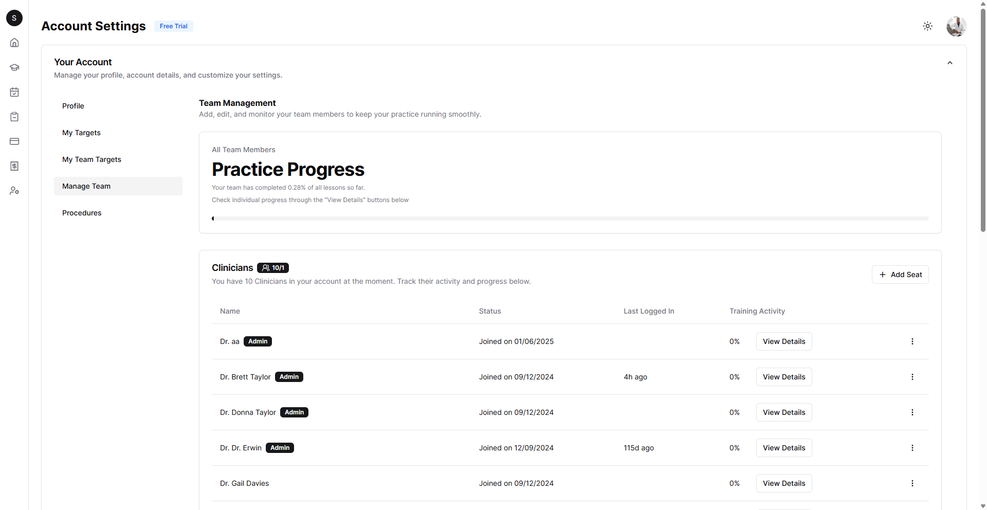 Practice Progress