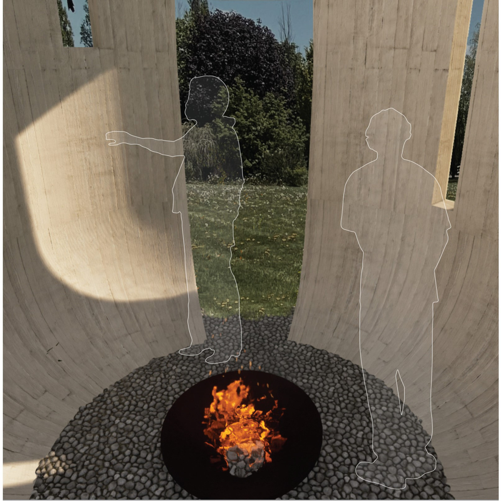 Inside the memorial