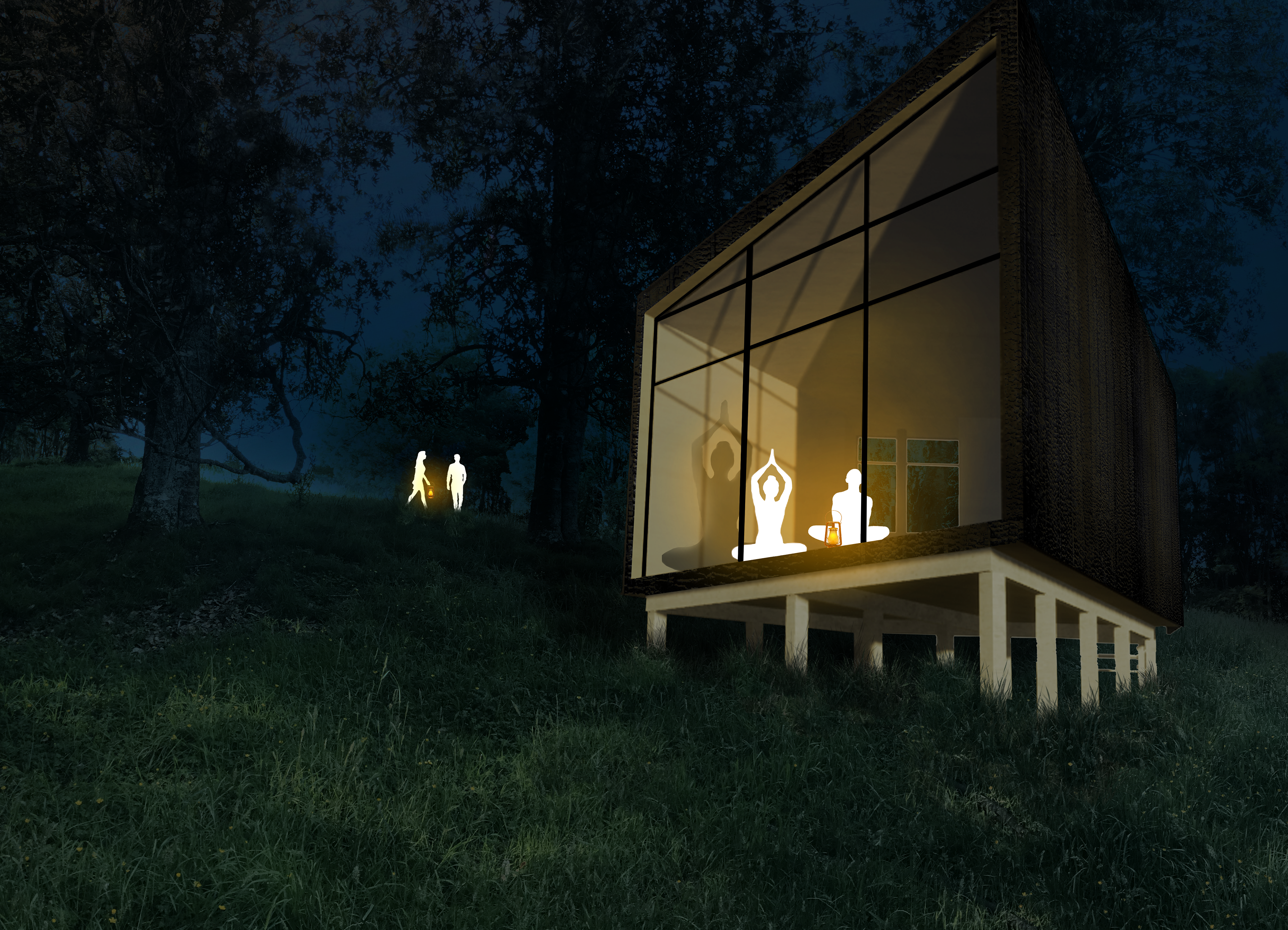 Cabin at nightfall