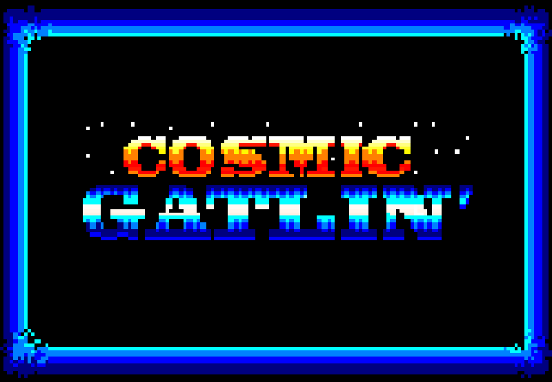 lettering for the videogame cosmic gatlin'