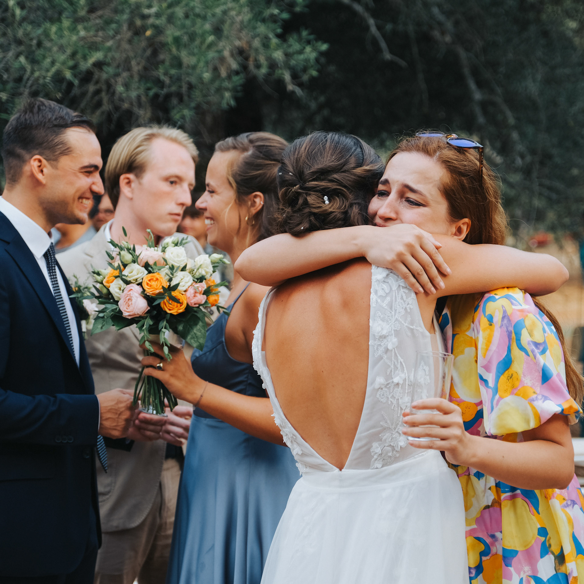 outdoor olive tree wedding in Greece. 2021