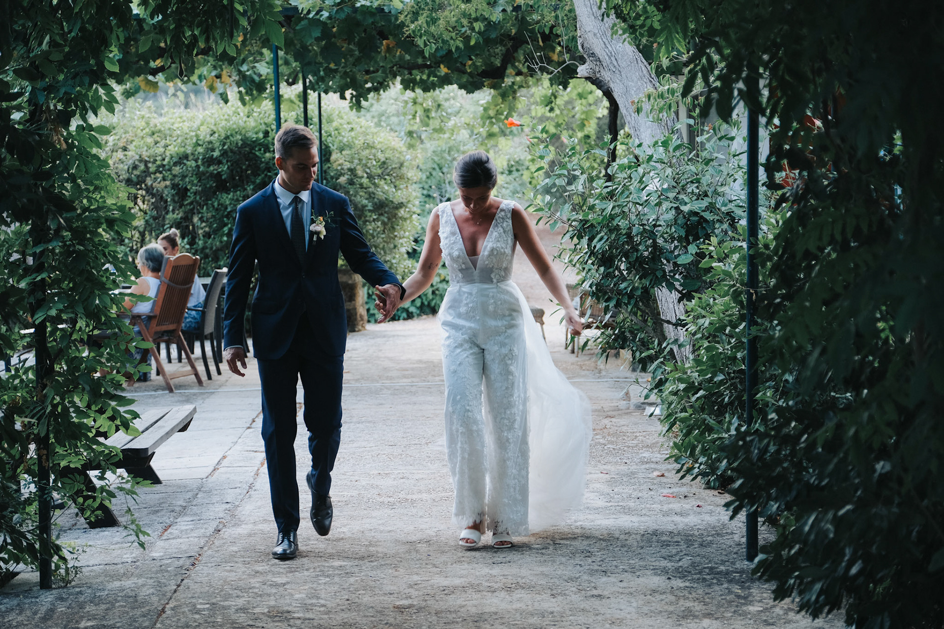 outdoor olive tree wedding in Greece. 2021